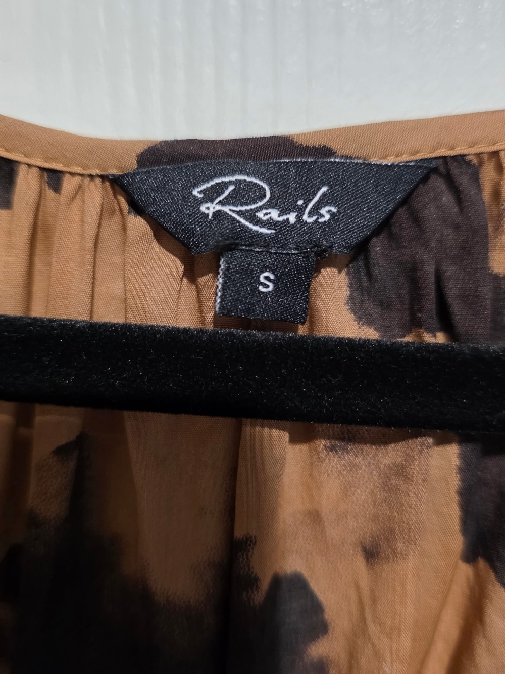 Rails Brown and Black Tie-Dye Puff Sleeve Mini Dress - Picture 4 of 4